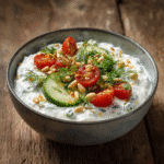 Blended cottage cheese serving