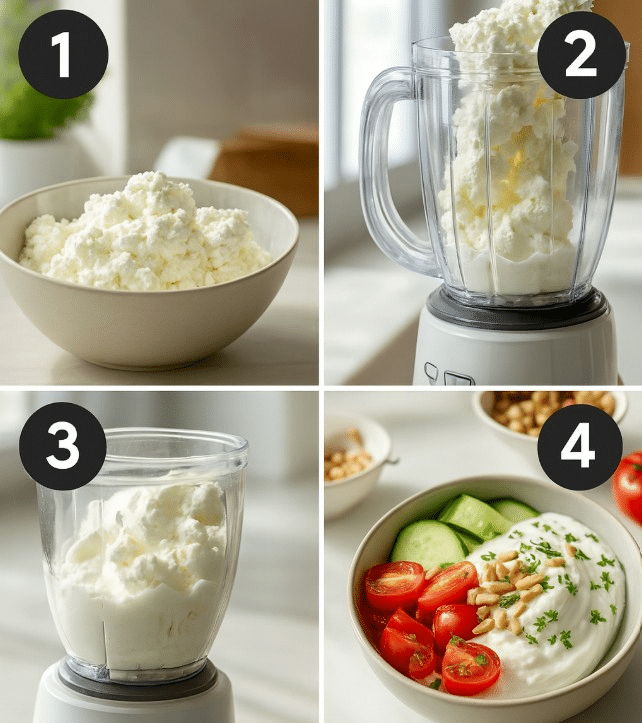 blended-cottage-cheese-step-by-step Blended cottage cheese step-by-step